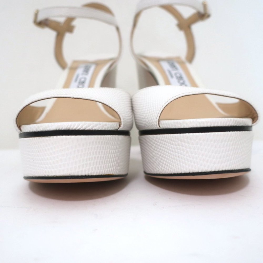 JIMMY CHOO PEACHY PLATFORM SANDALS LIZARD-EMBOSSE - Picture 5 of 11
